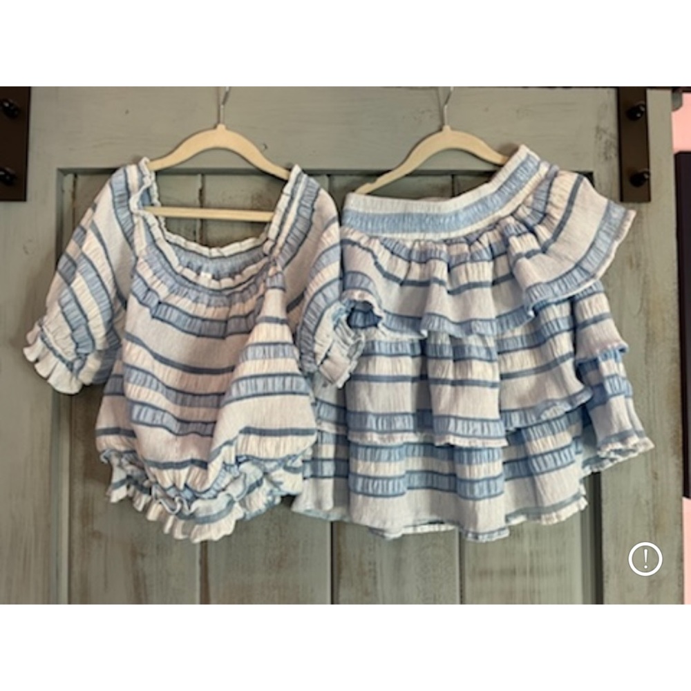 GLAM 2 piece top/skirt ruffled set